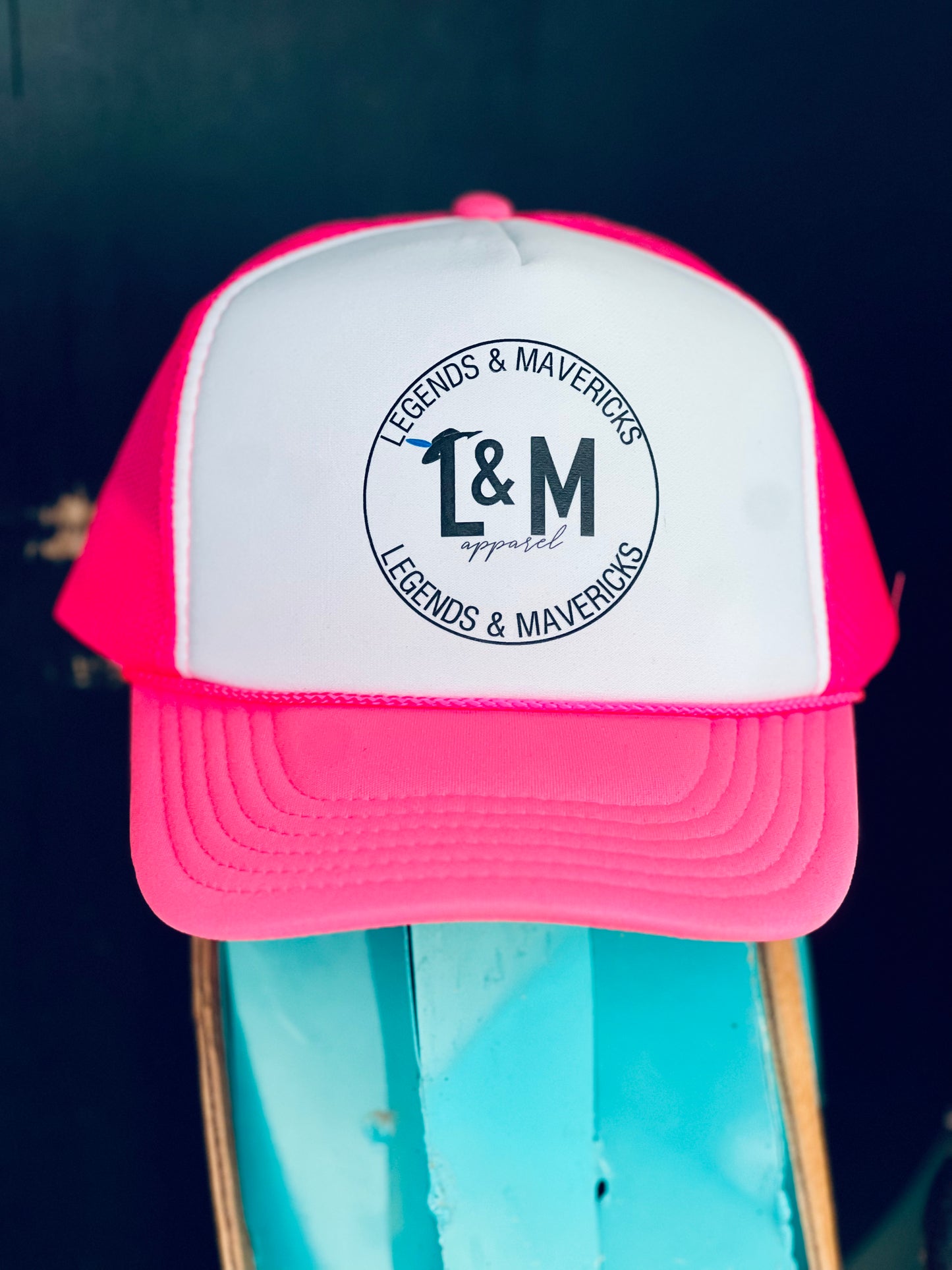 Neon Pink logo trucker cap