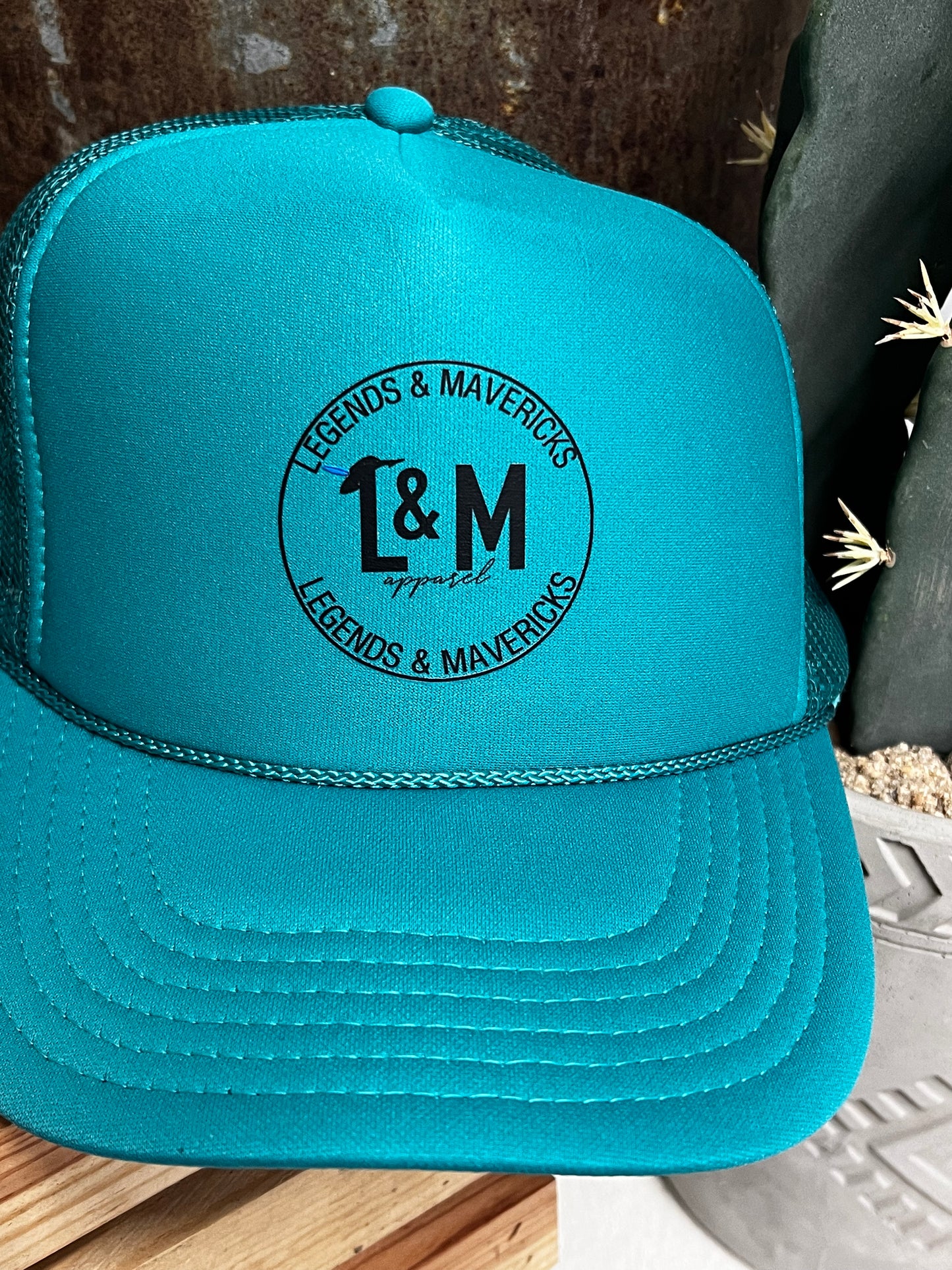 Teal L&M Trucker hat