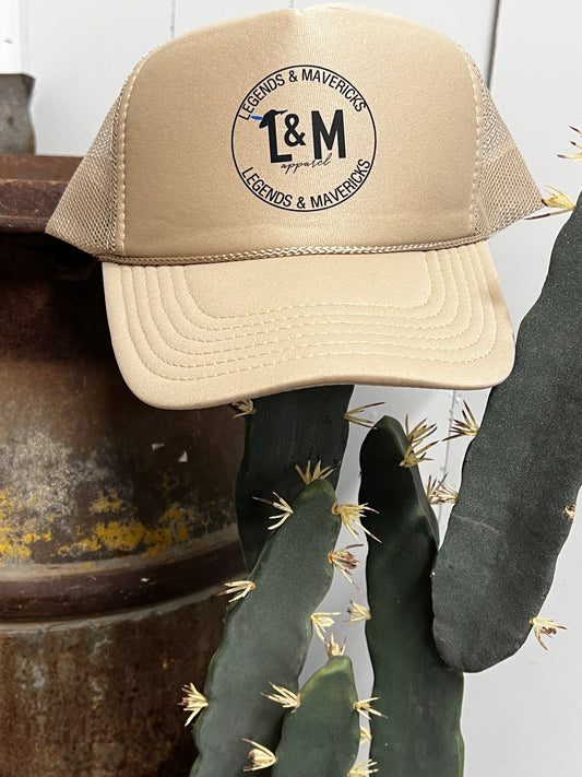 Cream L&M Trucker Hat